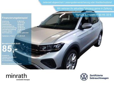 Gebraucht VW T-Cross Life 95 PS (69 kW) 2024 Silber SUV