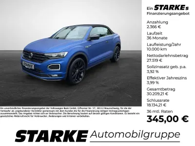 Gebraucht VW T-Roc Cabriolet R-line Edition 150 PS (110 kW) 2022 Blau (ravennablau matt/schwarz) Cabrio