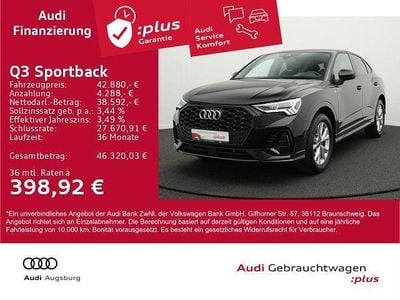Mythosschwarz metallic Gebraucht 2025 Audi Q3 Sportback S-Line SUV | 42.470 € (Guter Preis)