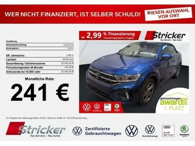 Gebraucht VW T-Roc Cabriolet R-line 150 PS (110 kW) 2025 Ravennablau metallic schwarz (metallic) Cabrio