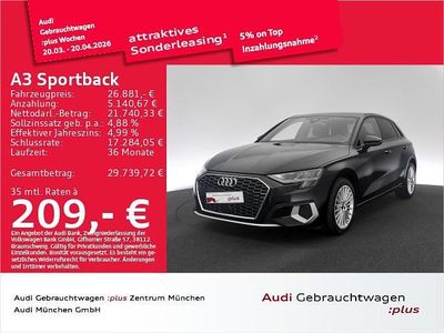 Gebraucht Audi A3 Advanced Plus 110 PS (80 kW) 2023 Brillantschwarz Limousine