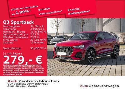 Rot Gebraucht 2022 Audi Q3 Sportback S-Line SUV | 34.196 € (Fairer Preis)