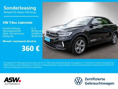 Gebraucht VW T-Roc Cabriolet R-line 150 PS (110 kW) 2023 Deep black perleffekt (metallic) Cabrio