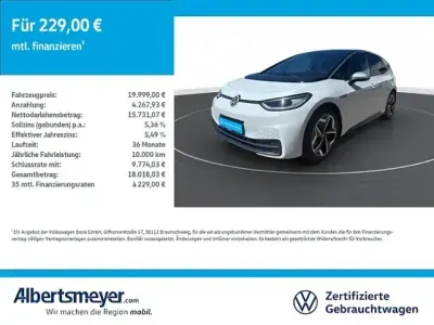 Gebraucht VW ID.3 150 kW (204 PS) 2020 Weiß Kleinwagen