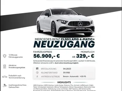 Gebraucht Mercedes CLS53 AMG AMG 457 PS (336 kW) 2023 Weiß Coupé