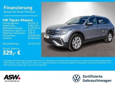 Pyrit silber metallic Gebraucht 2022 VW Tiguan Allspace Life SUV | 28.930 € (Fairer Preis)