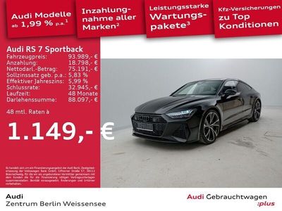Gebraucht Audi RS7 Sportback Ambiente 600 PS (441 kW) 2021 Mythosschwarz metallic Kleinwagen