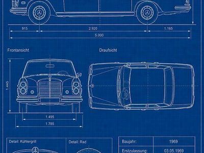 Usata Mercedes 280 160 CV (117 kW) 1969 Oro Berlina
