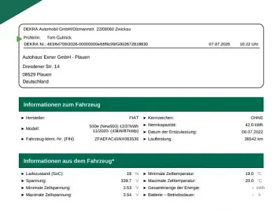 Gebraucht Fiat 500e Icon 86 kW (118 PS) 2022 Grün Kleinwagen