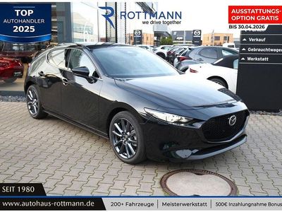 Neu Mazda 3 Nagisa 140 PS (102 kW) 2025 Schwarz (jet black metallic) Limousine