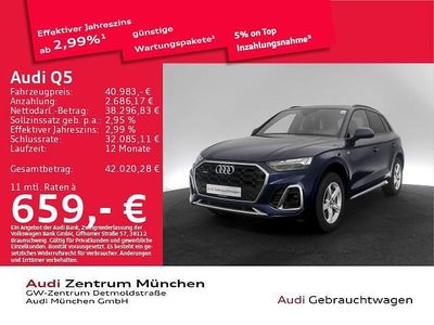 Gebraucht Audi Q5 S-Line 299 PS (219 kW) 2022 Navarrablau metallic SUV