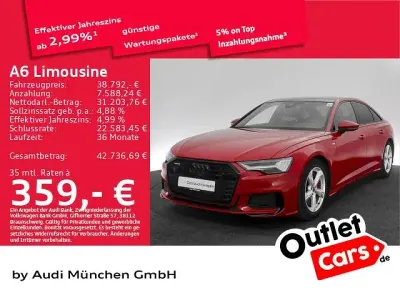 Brugt Audi A6 S-Line 367 HK (269 kW) 2023 Rød Sedan