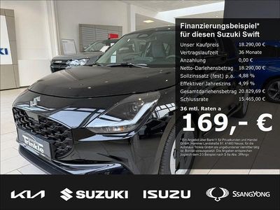 Neu Suzuki Swift Comfort 83 PS (61 kW) 2025 Schwarz Kleinwagen