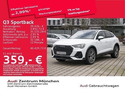 Weiß Gebraucht 2023 Audi Q3 Sportback S-Line SUV | 38.647 € (Guter Preis)