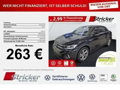 Gebraucht VW T-Roc Cabriolet R-line 150 PS (110 kW) 2025 Deep black perleffekt schwarz (metallic) Cabrio