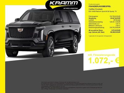Neu Cadillac Escalade 426 PS (313 kW) 2026 Schwarz SUV