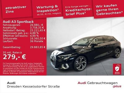 Brillantschwarz Gebraucht 2023 Audi A3 Sportback e-tron Advanced Plus Kleinwagen | 25.980 € (Fairer Preis)