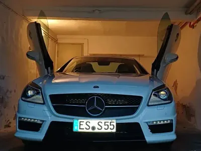 Brugt Mercedes SLK55 AMG AMG 421 HK (309 kW) 2012 Hvid Cabriolet