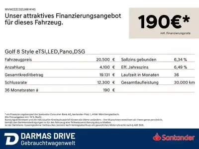 Używany VW Golf VIII Style 136 KM (100 kW) 2020 Biały Sedan/Limuzyna