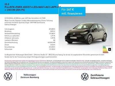 Gebraucht VW ID.3 Pro 150 kW (204 PS) 2024 Schwarz Kleinwagen