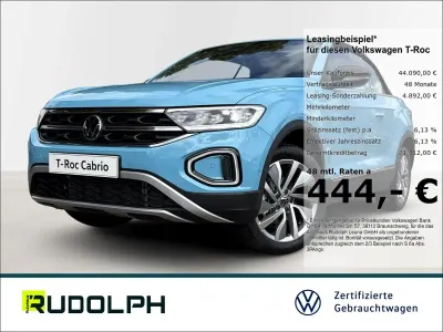 Gebraucht VW T-Roc Cabriolet 150 PS (110 kW) 2025 Tealblue/schwarz (hellblau) Cabrio