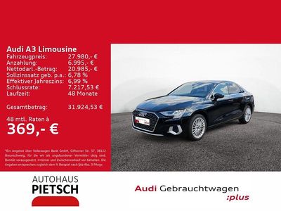 Gebraucht Audi A3 Advanced 150 PS (110 kW) 2024 Schwarz Limousine