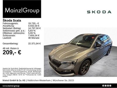 Gebraucht Skoda Scala Monte Carlo 110 PS (80 kW) 2022 Grau Kleinwagen