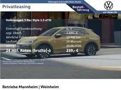 Nuova VW T-Roc Style 116 CV (85 kW) 2025 Giallo SUV