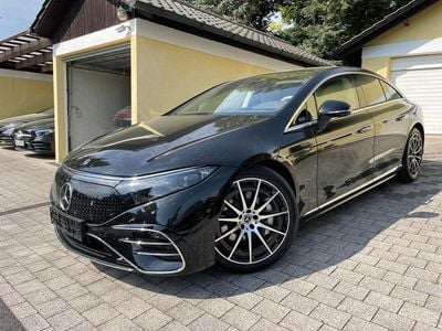 Schwarz (obsidianschwarz met.) Gebraucht 2021 Mercedes EQS450+ AMG line Limousine | 149.950 €