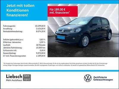 Gebraucht VW up! move up! 65 PS (47 kW) 2022 Schwarz Kleinwagen