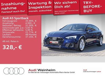 Navarrablau metallic Gebraucht 2022 Audi A5 Sportback S-Line Kleinwagen | 38.792 € (Fairer Preis)