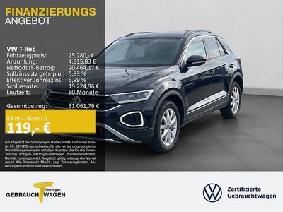 Second-hand VW T-Roc Goal 150 CP (110 kW) 2025 Negru SUV