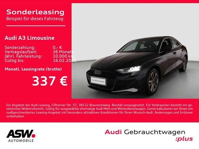 Mythosschwarz metallic Gebraucht 2025 Audi A3 Advanced Plus Limousine | 33.430 € (Guter Preis)