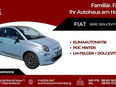 Second-hand Fiat 500C Dolcevita 69 CP (50 kW) 2022 Albastru Cabrio