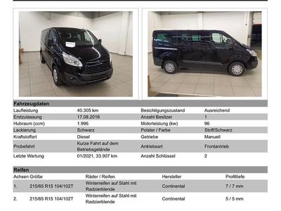 Gebraucht Ford Transit Custom Trend 131 PS (96 kW) 2016 Schwarz Van / Kleinbus