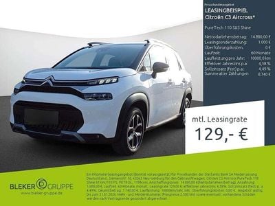 Gebraucht Citroën C3 Aircross Shine 110 PS (80 kW) 2023 Lack weiss banquise/typ aussenverkleidung spiegel flach standard SUV