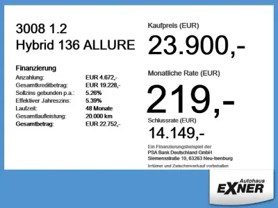 Gebraucht Peugeot 3008 Allure 136 PS (100 kW) 2024 Obsession blau SUV