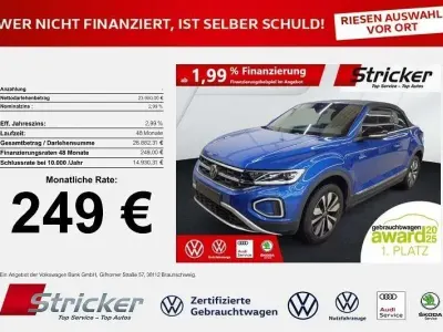 Gebraucht VW T-Roc Cabriolet Goal 116 PS (85 kW) 2025 Ravennablau metallic schwarz (metallic) Cabrio