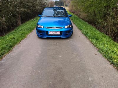 Gebraucht Ford Escort Cabriolet 130 PS (95 kW) 1996 Blau Cabrio
