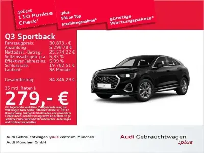 Gebraucht Audi Q3 Sportback S-Line 150 PS (110 kW) 2023 Mythosschwarz metallic SUV
