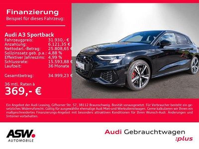 Gebraucht Audi A3 S-Line 245 PS (180 kW) 2022 Mythosschwarz metallic Limousine