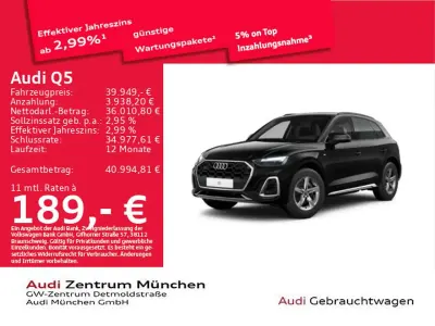 Gebraucht Audi Q5 S-Line 204 PS (150 kW) 2024 Mythosschwarz metallic SUV