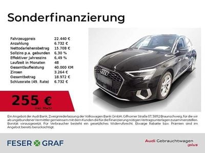 Schwarz Gebraucht 2023 Audi A3 Advanced Limousine | 22.440 € (Guter Preis)