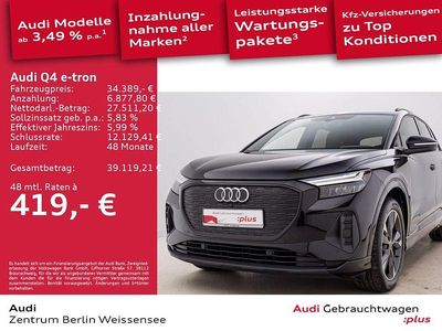 Mythosschwarz metallic Gebraucht 2022 Audi Q4 e-tron S-Line SUV | 34.389 € (Fairer Preis)