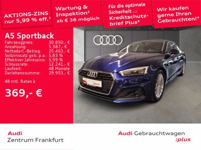 Gebraucht Audi A5 Sportback Ambiente 163 PS (119 kW) 2022 Navarrablau metallic Kleinwagen