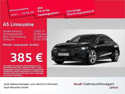 Mythosschwarz metallic Gebraucht 2025 Audi A5 Performance Limousine | 42.391 € (Superpreis)