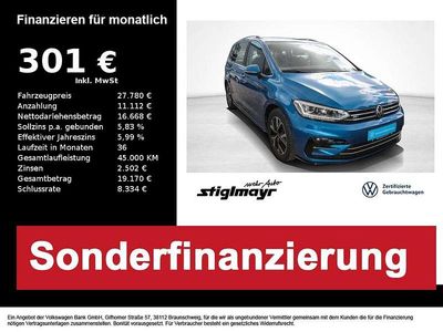 Gebraucht VW Touran R-line 150 PS (110 kW) 2021 Caribbean blue metallic Van / Kleinbus