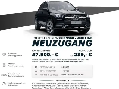 Usata Mercedes GLE350 AMG line 272 CV (200 kW) 2020 Nero SUV