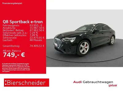 Gebraucht Audi Q8 Sportback e-tron Advanced Plus 300 kW (408 PS) 2024 Mythosschwarz metallic SUV