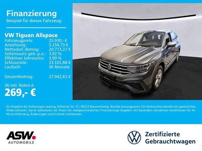 Platinum grey metallic Gebraucht 2022 VW Tiguan Allspace Life SUV | 25.930 € (Fairer Preis)